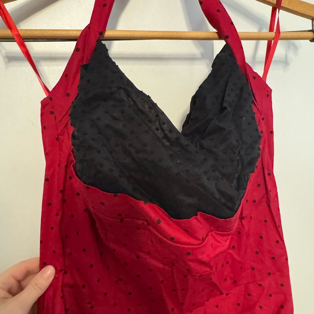 Stop Staring Red and Black Polka Dot Dress XL - Picture 2 of 4